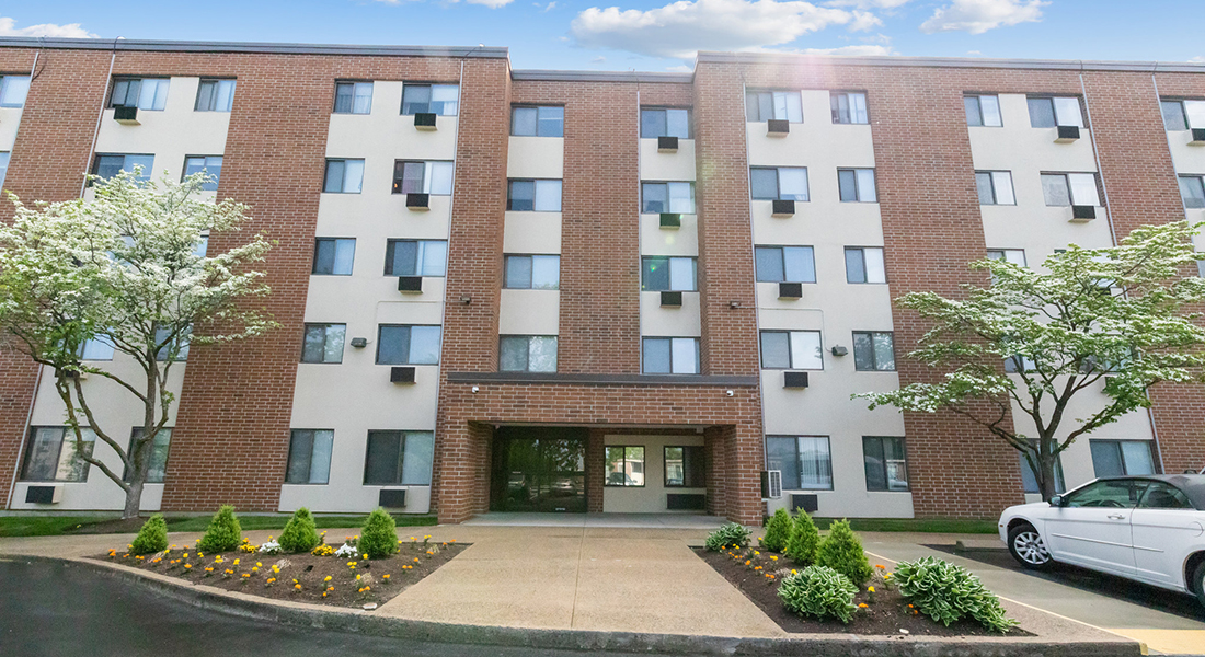 Exterior of East Side Apartments, alternate view