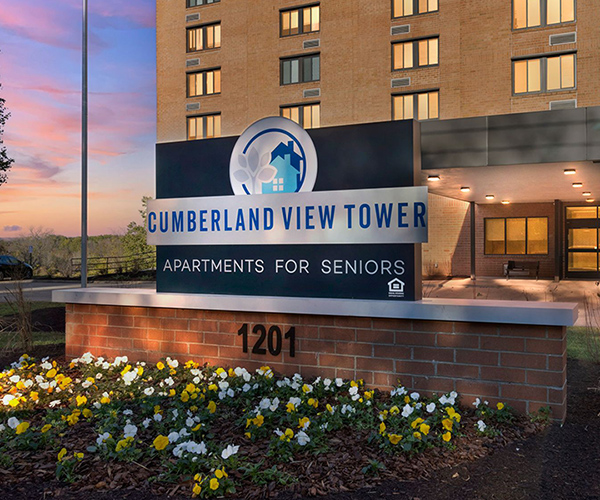 Cumberland View Towers sign